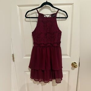 Speechless Deep Red Lace Dress- laced back - Size XS
